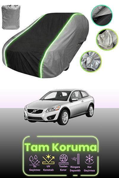 Dokaca Neo Grey.Black.Grey Neon Corded Fabric Volvo C30 Compatible Car Tarpau...