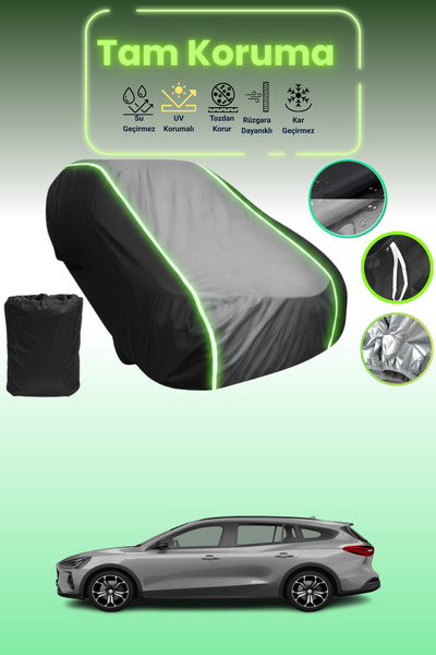 Dokaca Neo غطاء حماية متوافق مع سيارة فورد فوكس قماش مجدّل واجن باللون الأسود...