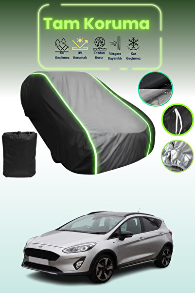Dokaca Neo غطاء حماية متوافق مع سيارة فورد فييستا أكتيف قماش مجدّل باللون الأ...