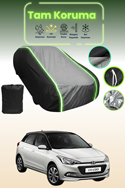 Dokaca Neo Siyah_Gri_Siyah Neon Fitilli Hyundai I20 Uyumlu Koruma Örtüsü Arab...