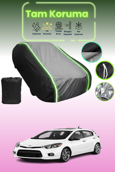 Dokaca Neo غطاء حماية متوافق مع سيارة كيا فورتي5 قماش مجدّل باللون الأسود_الر...