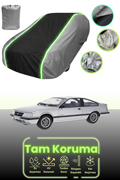 Dokaca Neo غطاء حماية للسيارة باللون الرمادي والأسود والرمادي النيون قماش مجدّل متوافق مع أوبل مونزا A2