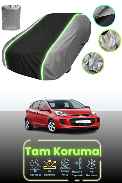 Dokaca Neo غطاء حماية للسيارة باللون الرمادي والأسود والرمادي النيون قماش مجد...