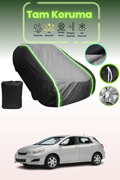 Dokaca Neo غطاء حماية متوافق مع سيارة تويوتا ماتريكس 2009 - 2014 باللون الأسود_الرمادي_الأسود النيون قماش مجدّل