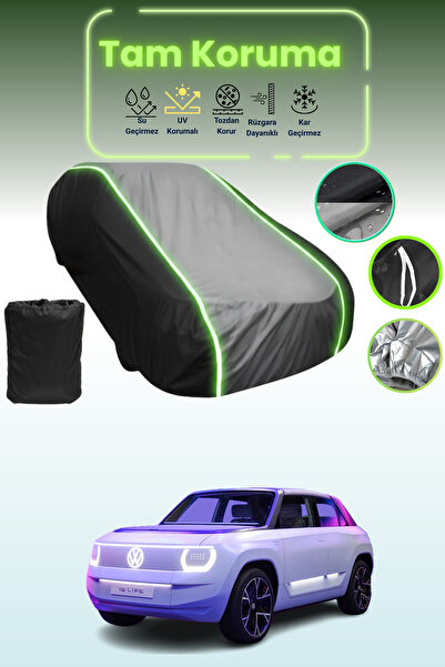 Dokaca Neo أسود_رمادي_أسود نيون قماش مجدّل فولكس فاجن آي دي. غطاء حماية متواف...