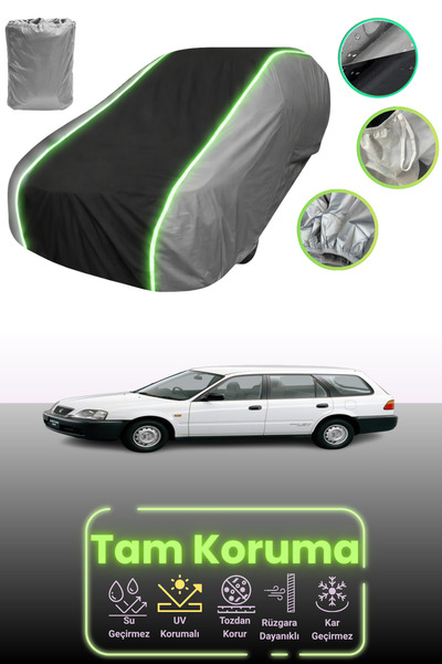 Dokaca Neo غطاء حماية للسيارة باللون الرمادي والأسود والرمادي النيون قماش مجدّل متوافق مع سيارة هوندا بارتنر