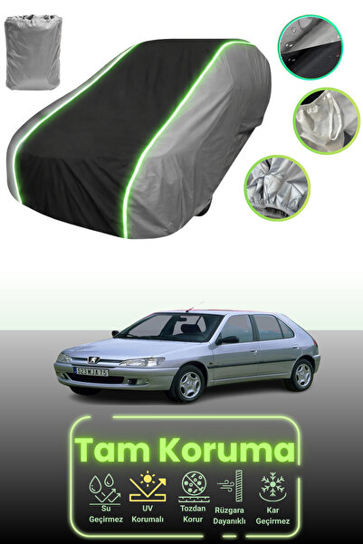 Dokaca Neo غطاء حماية للسيارة باللون الرمادي والأسود والرمادي النيون قماش مجد...