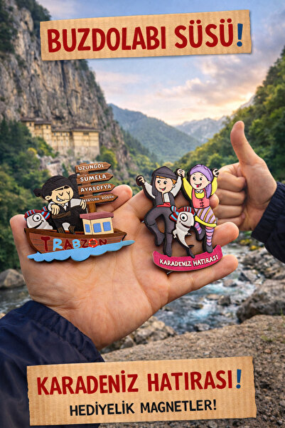 seymenbıçakçılık Karadeniz Hatırası Magnet Seti | Trabzon Temalı Horon Figürl...