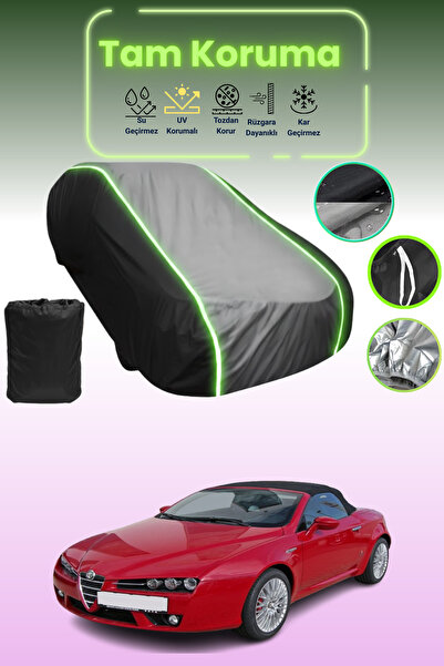 Dokaca Neo غطاء حماية متوافق مع سيارة ألفا روميو سبايدر قماش مجدّل باللون الأ...