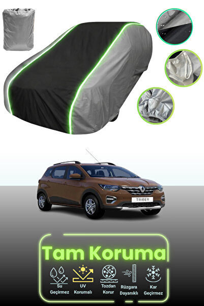 Dokaca Neo غطاء حماية للسيارة باللون الرمادي والأسود والرمادي النيون قماش مجد...