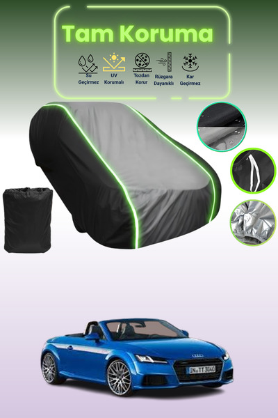 Dokaca Neo غطاء حماية متوافق مع سيارة أودي تي تي إس رودستر 2014 - 2018 باللون الأسود_الرمادي_الأسود النيون