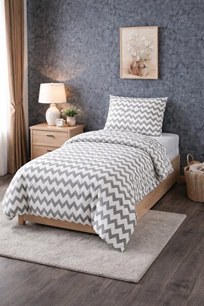 UYGURİYE Single Duvet Cover Set Comforter Cover 70% Cotton Geometric Pattern+...