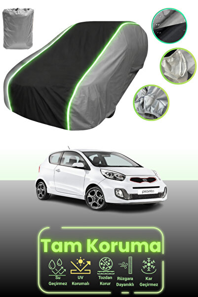 Dokaca Neo غطاء حماية للسيارة باللون الرمادي والأسود والرمادي النيون قماش مجد...