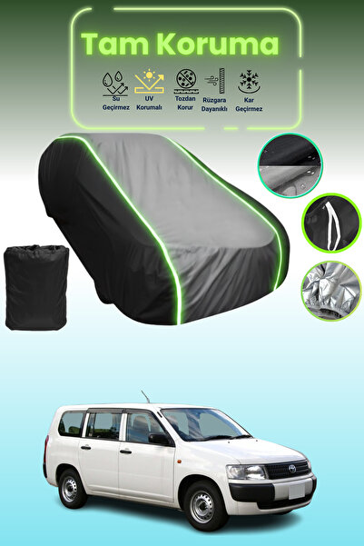 Dokaca Neo غطاء حماية متوافق مع سيارة تويوتا بروبوكس قماش مجدّل باللون الأسود_الرمادي_الأسود النيون