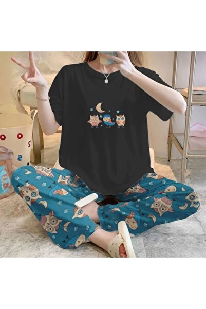 Silona Homewear Σετ πιτζάμες με κοντομάνικο Bahd Owl 3 Supersoft