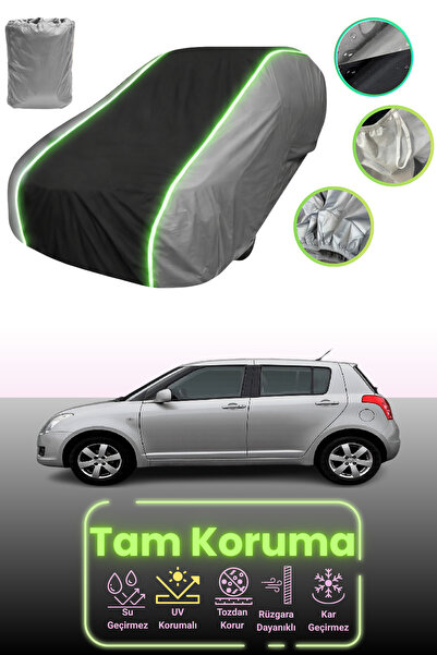 Dokaca Neo غطاء حماية للسيارة باللون الرمادي والأسود والرمادي النيون قماش مجد...