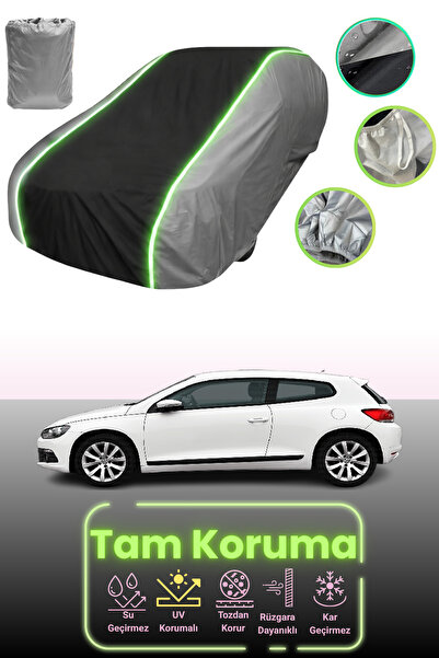 Dokaca Neo غطاء حماية للسيارة باللون الرمادي والأسود والرمادي النيون قماش مجدّل متوافق مع فولكس فاجن سيروكو 2008 - 2014