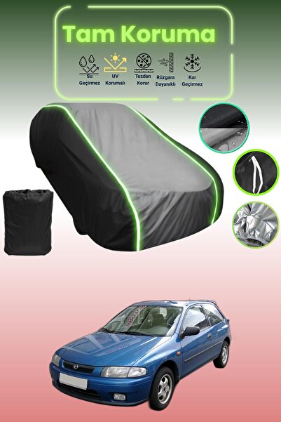 Dokaca Neo غطاء حماية متوافق مع سيارة مازدا 323 P 5 باللون الأسود_الرمادي_الأ...