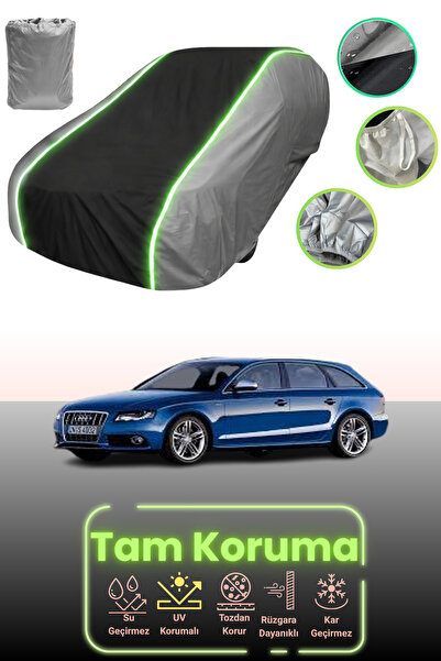 Dokaca Neo غطاء حماية للسيارة باللون الرمادي والأسود والرمادي النيون قماش مجدّل متوافق مع سيارة أودي S4 أفانت 2012 - 2016