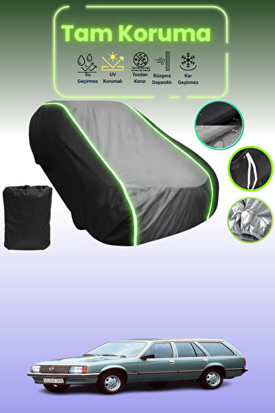 Dokaca Neo غطاء حماية متوافق مع سيارة أوبل ريكورد كارافان 1982 - 1986 باللون الأسود_الرمادي_الأسود النيون قماش مجدّل