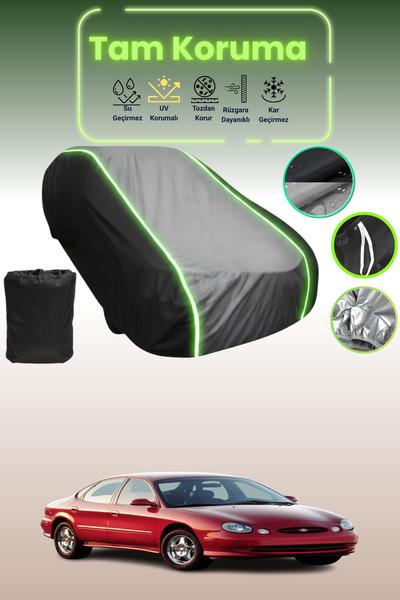 Dokaca Neo غطاء حماية متوافق مع سيارة فورد توروس قماش مجدّل باللون الأسود_الرمادي_الأسود النيون