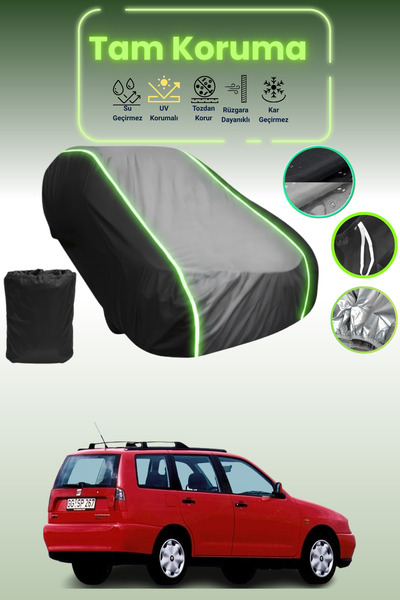 Dokaca Neo غطاء حماية متوافق مع سيارة كوردوبا فاريو قماش مجدّل باللون الأسود_الرمادي_الأسود النيون