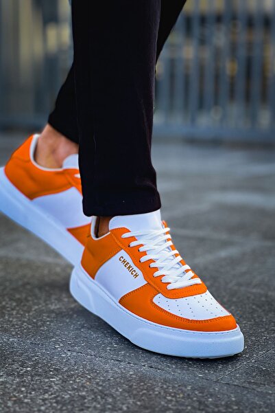 Chekich CH087 - حذاء FBT Kenton للرجال أبيض/برتقالي