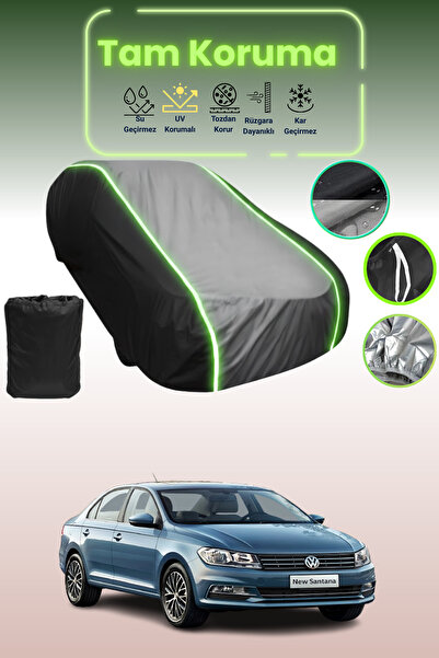 Dokaca Neo غطاء حماية متوافق مع سيارة فولكس فاجن سانتانا باللون الأسود_الرمادي_الأسود النيون