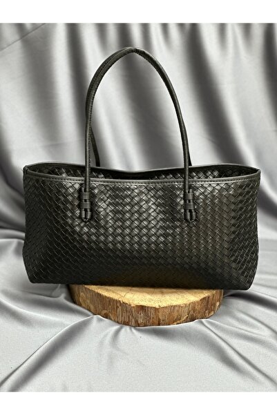 MİHRA STORE Γυναικεία τσάντα Sapphire Weave με λεπτό λουράκι με φερμουάρ Tote...