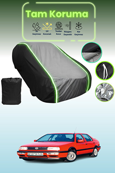 Dokaca Neo غطاء حماية متوافق مع سيارة فولكس فاجن جيتا 3 باللون الأسود_الرمادي_الأسود النيون قماش مجدّل