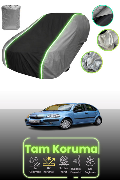 Dokaca Neo غطاء حماية للسيارة باللون الرمادي والأسود والرمادي النيون قماش مجد...