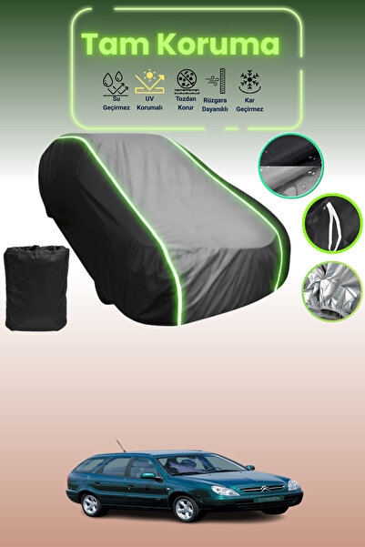 Dokaca Neo غطاء حماية متوافق مع سيارة سيتروين إكسارا بريك 2000 - 2005 باللون الأسود_الرمادي_الأسود النيون