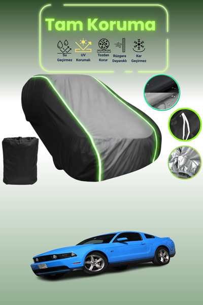 Dokaca Neo غطاء حماية متوافق مع سيارة فورد موستانج قماش مجدّل باللون الأسود_ا...