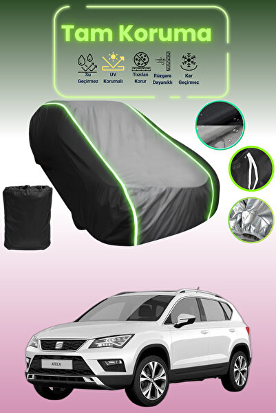 Dokaca Neo غطاء حماية متوافق مع سيارة أتيكا قماش مجدّل من نوع Black_Grey_Black Neon، غطاء سيارة من القماش