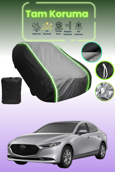 Dokaca Neo غطاء حماية متوافق مع سيارة مازدا قماش مجدّل 1 سيدان باللون الأسود_...