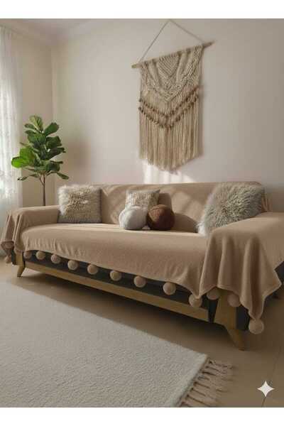 PETEKHOME PONPONLU TAM BOY KOLTUK ÖRTÜSÜ (1 ADET)