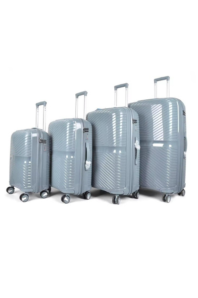 POGAGO 4 Piece PP Luggage Set 32/28/24/20 Inch – Lightweight Unbreakable Suitcase Set with Security Zip