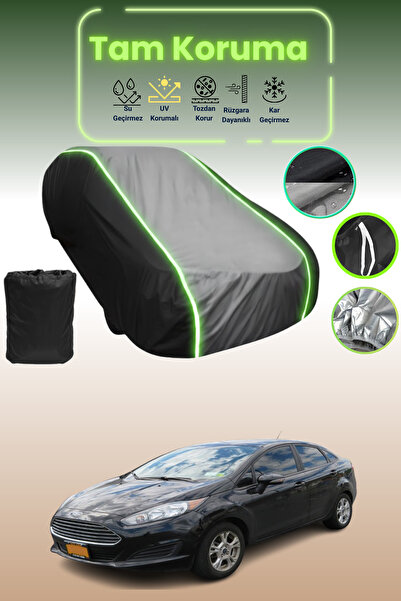 Dokaca Neo غطاء حماية متوافق مع سيارة فورد فييستا قماش مجدّل سيدان باللون الأ...