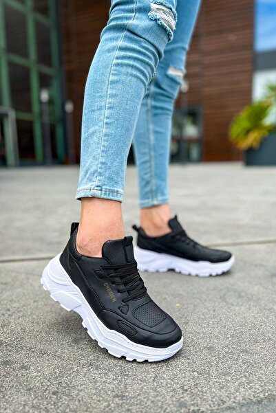 Chekich CH089 - حذاء رجالي CBT منخفض الأعلى برباط باللون الأسود