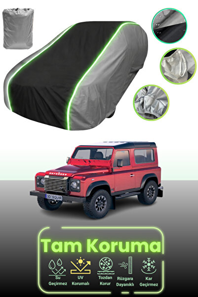 Dokaca Neo غطاء حماية متوافق مع لاند روفر ديفندر 90 ووركس V8 2018 - 2019 باللون الرمادي والأسود والرمادي النيون قماش مجدّل