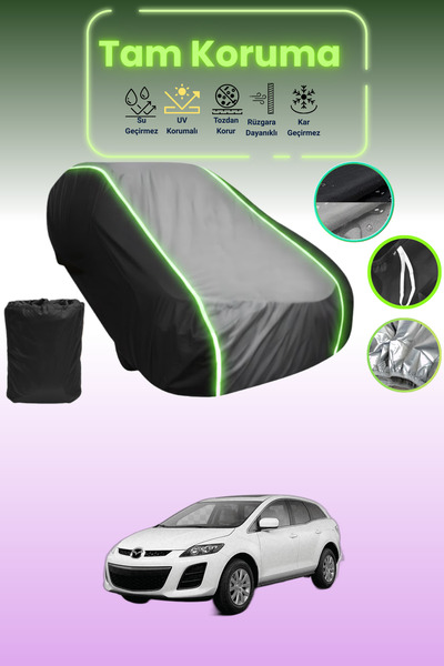 Dokaca Neo غطاء حماية متوافق مع سيارة مازدا CX-7 موديل قماش مجدّل باللون الأس...