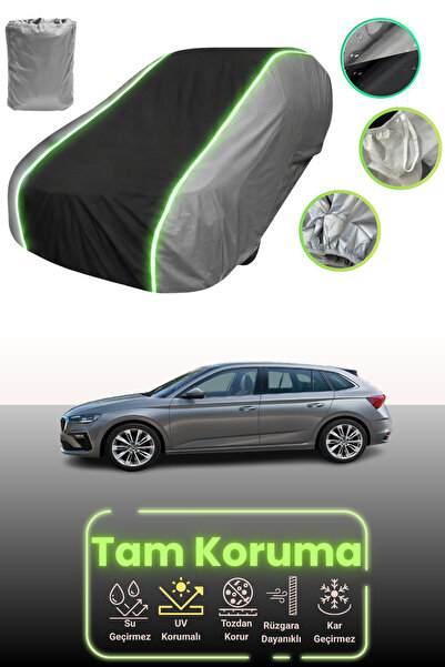 Dokaca Neo غطاء حماية للسيارة باللون الرمادي والأسود والرمادي النيون قماش مجد...