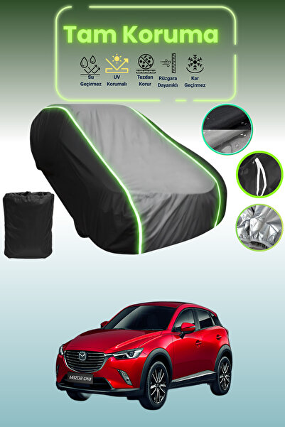Dokaca Neo غطاء حماية متوافق مع سيارة مازدا CX-3 موديل قماش مجدّل باللون الأس...