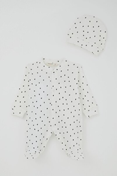 Breeze Baby Girl Booties Romper Mini Flower Tale 0-6 Months, White