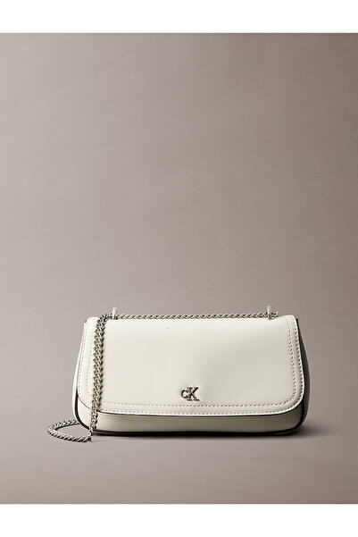 Calvin Klein Women White Convertible Chain Small Bag