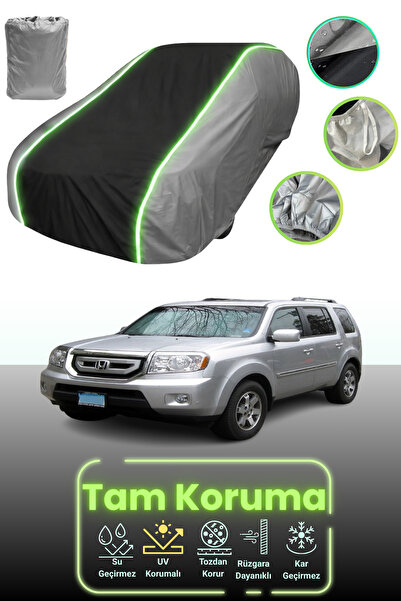 Dokaca Neo غطاء حماية للسيارة باللون الرمادي والأسود والرمادي النيون قماش مجدّل متوافق مع سيارة هوندا بايلوت 2