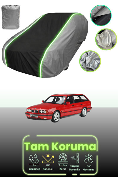 Dokaca Neo غطاء حماية للسيارة باللون الرمادي والأسود والرمادي النيون قماش مجدّل متوافق مع سيارة بي إم دبليو إم5 تورينج