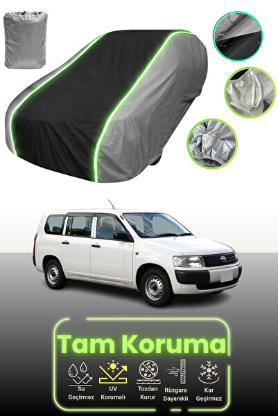 Dokaca Neo غطاء حماية للسيارة باللون الرمادي والأسود والرمادي النيون قماش مجدّل متوافق مع تويوتا بروبوكس