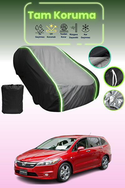 Dokaca Neo Black_Grey_Black Neon Corded Fabric Honda Stream Compatible Protection Cover Car Tarpaulin