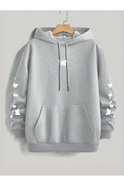 LORVANIY سويت شيرت للجنسين على شكل فراشة مطبوع 3 Thread K بغطاء رأس